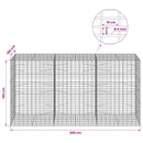vidaXL Gabion 5 mm Dróttal és 5x10 cm Rácsos 300x100x150 cm