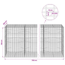 vidaXL Gabion 5 mm Dróttal és 5x10 cm Rácsos 700x100x150 cm