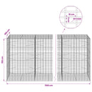 vidaXL Gabion 5 mm Dróttal és 5x10 cm Rácsos 1100x100x150 cm