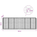 vidaXL Gabion 5 mm Dróttal és 5x10 cm Rácsos 600x100x200 cm
