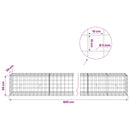 vidaXL Gabion 5 mm-es dróttal és 10x10 cm-es hálóval 800x50x50 cm