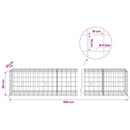 vidaXL Gabion 5 mm Dróttal és 10x10 cm Rácsos 950x50x50 cm