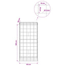 vidaXL Gabion 5 mm-es dróttal és 10x10 cm-es hálóval 50x50x100 cm