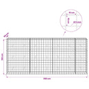 vidaXL Gabion 5 mm Dróttal és 10x10 cm Rácsos 350x50x150 cm
