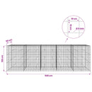 vidaXL Gabion 5 mm-es dróttal és 10x10 cm-es hálóval 500x50x150 cm
