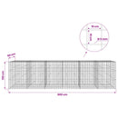 vidaXL Gabion 5 mm Dróttal és 10x10 cm Rácsos 600x50x150 cm
