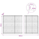 vidaXL Gabion 5 mm-es dróttal és 10x10 cm-es hálóval 1000x50x150 cm