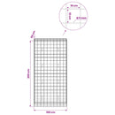 vidaXL Gabion 5 mm-es dróttal és 10x10 cm-es hálóval 100x50x200 cm