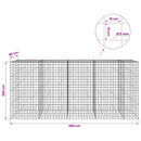 vidaXL Gabion 5 mm-es dróttal és 10x10 cm-es hálóval 450x50x200 cm