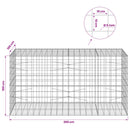 vidaXL Gabion 5 mm-es dróttal és 10x10 cm-es hálóval 200x100x100 cm