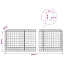 vidaXL Gabion 5 mm-es dróttal és 10x10 cm-es hálóval 400x100x100 cm