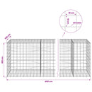 vidaXL Gabion 5 mm-es dróttal és 10x10 cm-es hálóval 450x100x100 cm