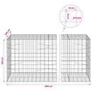 vidaXL Gabion 5 mm-es dróttal és 10x10 cm-es hálóval 800x100x100 cm