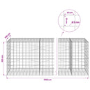 vidaXL Gabion 5 mm-es dróttal és 10x10 cm-es hálóval 1150x100x100 cm