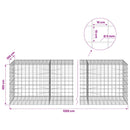 vidaXL Gabion 5 mm Dróttal és 10x10 cm Rácsos 1200x100x100 cm