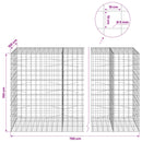 vidaXL Gabion 5 mm Dróttal és 10x10 cm Rácsos 750x100x150 cm