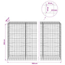 vidaXL Gabion 5 mm-es dróttal és 10x10 cm-es hálóval 1100x100x200 cm