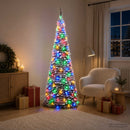 vidaXL Pop-up LED-es karácsonyfa 210 cm 200 LED PVC Zöld és fehér