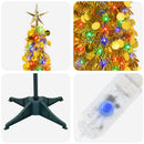 vidaXL Pop-up LED-es karácsonyfa csúcsdísszel 120 cm 50 LED PET Arany