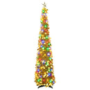 vidaXL Pop-up LED-es karácsonyfa csúcsdísszel 120 cm 50 LED PET Arany