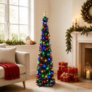 vidaXL Pop-up LED-es karácsonyfa csúcsdísszel 120 cm 50 LED PET Fekete