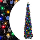 vidaXL Pop-up LED-es karácsonyfa csúcsdísszel 120 cm 50 LED PET Fekete
