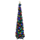 vidaXL Pop-up LED-es karácsonyfa csúcsdísszel 120 cm 50 LED PET Fekete