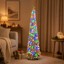 vidaXL Pop-up LED-es karácsonyfa csúcsdísszel 150 cm 50 LED PET Ezüst