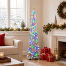 vidaXL Pop-up LED-es karácsonyfa csúcsdísszel 150 cm 50 LED PET Ezüst