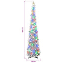vidaXL Pop-up LED-es karácsonyfa csúcsdísszel 150 cm 50 LED PET Ezüst