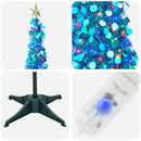 vidaXL Pop-up LED-es karácsonyfa csúcsdísszel 120 cm 50 LED PET Kék