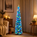 vidaXL Pop-up LED-es karácsonyfa csúcsdísszel 120 cm 50 LED PET Kék