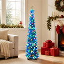 vidaXL Pop-up LED-es karácsonyfa csúcsdísszel 150 cm 50 LED PET Kék