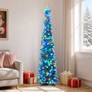 vidaXL Pop-up LED-es karácsonyfa csúcsdísszel 180 cm 100 LED PET Kék