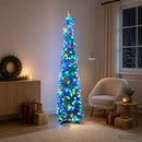 vidaXL Pop-up LED-es karácsonyfa csúcsdísszel 180 cm 100 LED PET Kék