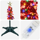 vidaXL Pop-up LED-es karácsonyfa csúcsdísszel 120 cm 50 LED PET Piros