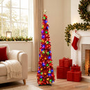 vidaXL Pop-up LED-es karácsonyfa csúcsdísszel 120 cm 50 LED PET Piros
