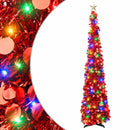 vidaXL Pop-up LED-es karácsonyfa csúcsdísszel 120 cm 50 LED PET Piros