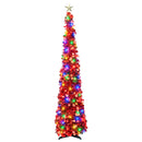 vidaXL Pop-up LED-es karácsonyfa csúcsdísszel 120 cm 50 LED PET Piros
