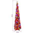 vidaXL Pop-up LED-es karácsonyfa csúcsdísszel 120 cm 50 LED PET Piros