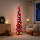 vidaXL Pop-up LED-es karácsonyfa csúcsdísszel 180 cm 100 LED PET Piros