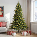 vidaXL Műanyag Hajtogatós Karácsonyfa 180 cm 300 LED Meleg fehér