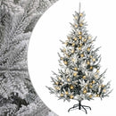 vidaXL Műanyag Hajtogatós Karácsonyfa 150 cm 150 LED Meleg fehér