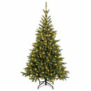 vidaXL Műanyag Hajtogatós Karácsonyfa 150 cm 150 LED Meleg fehér