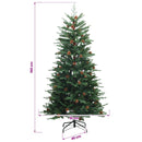 vidaXL Műanyag Hajtogatós Karácsonyfa 150 cm 150 LED Meleg fehér