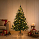 vidaXL Műkarácsonyfa gömbbel 120 cm 150 LED Meleg fehér PVC és Acél