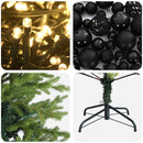 vidaXL Műkarácsonyfa gömbbel 120 cm 150 LED Meleg fehér PVC és fém
