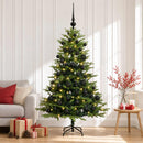 vidaXL Műkarácsonyfa gömbbel 120 cm 150 LED Meleg fehér PVC és fém