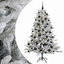 vidaXL Műkarácsonyfa gömbbel 150 cm 150 LED Meleg fehér PVC és fém