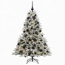vidaXL Műkarácsonyfa gömbbel 120 cm 150 LED Meleg fehér PVC és fém